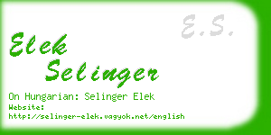 elek selinger business card